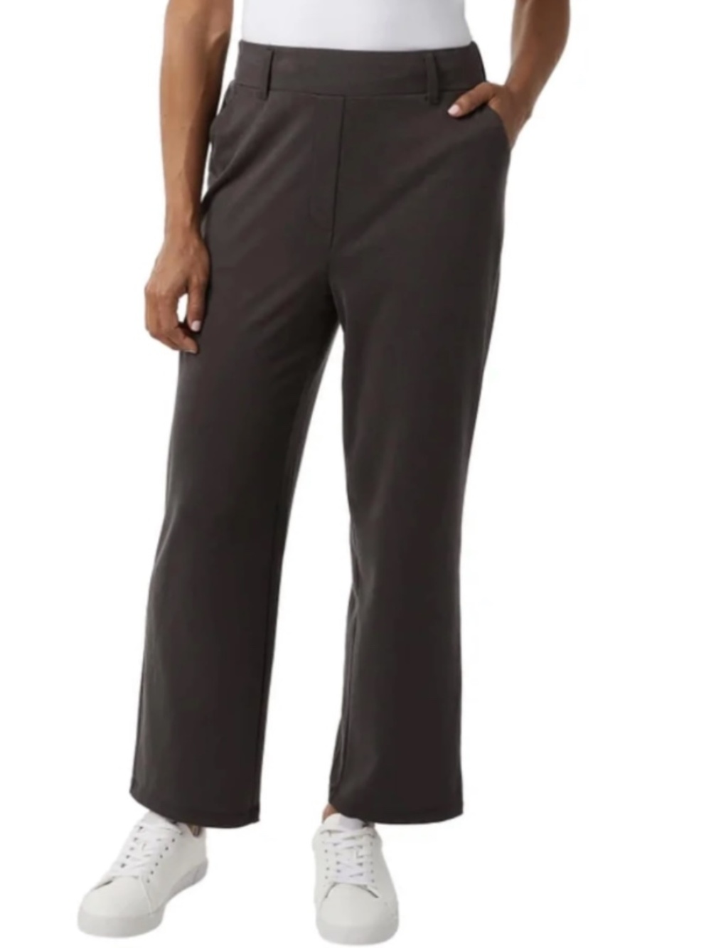 32 Degrees Cool Womens Stretch Gray Twill Pull On Pant Small